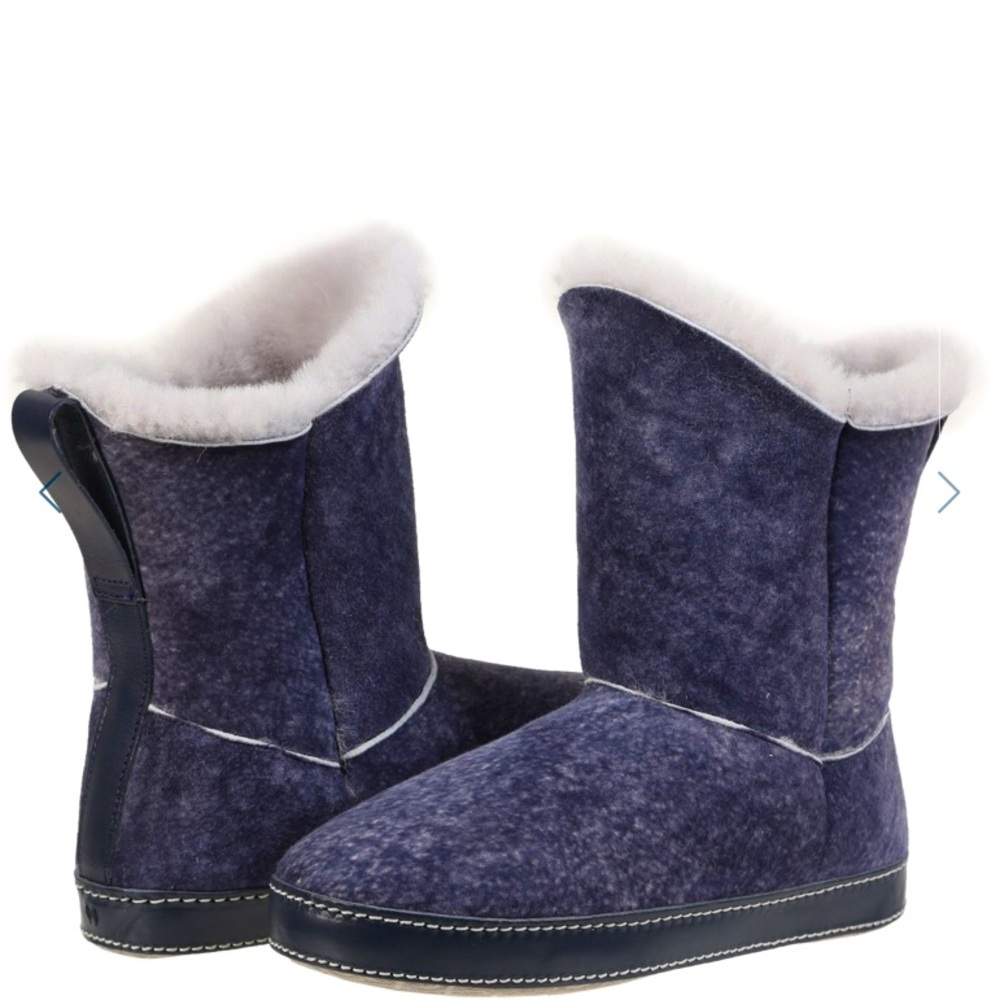 Ross & Snow Gemma Stone Washed Denim Slipper Boots Size:7